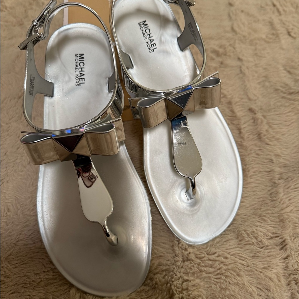 Michael Kors Metallic Bow Sandals